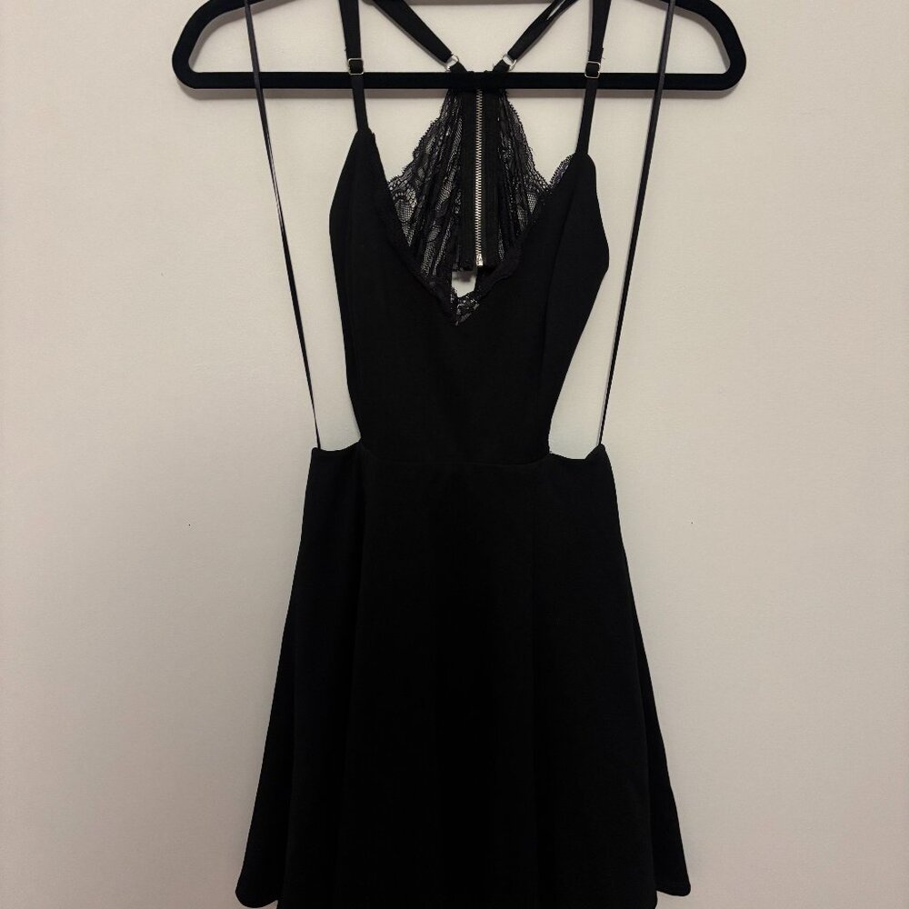 Lush Little Black Satin Dress - Size Small (Worn Once)